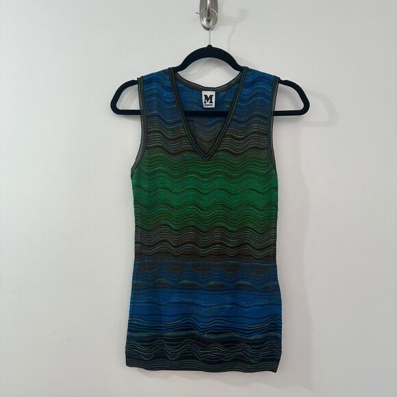 Missoni Women V Neck Zig Zag Vest Top Size IT 40 US 4 Preppy Academia Wool Blend - Picture 1 of 13